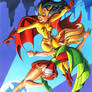 Batwoman and Bat-Girl swing