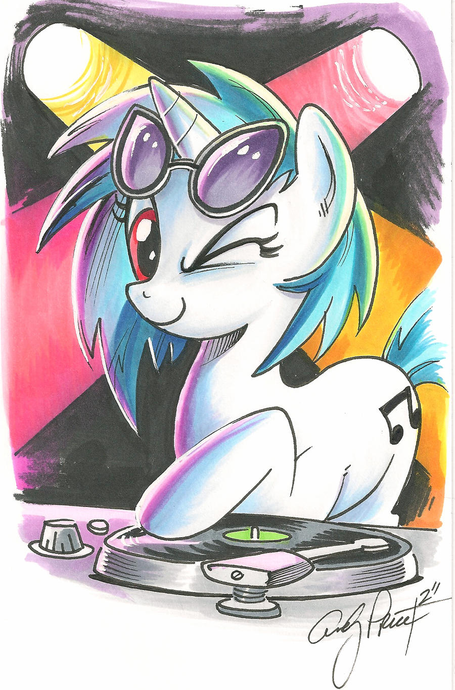 Vinyl Scratch marker sketch, My Little Pony