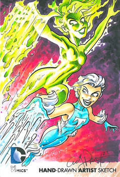 Fire And Ice DC Oversized Sketch Card