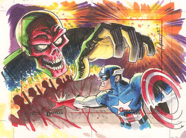 Captain America Sketch card from Greatest Battles