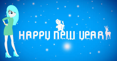 Happy New Year with White Cloudy