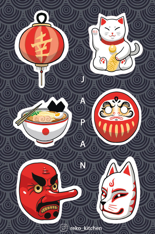 Japan sticker pack by MokkoFisher on DeviantArt