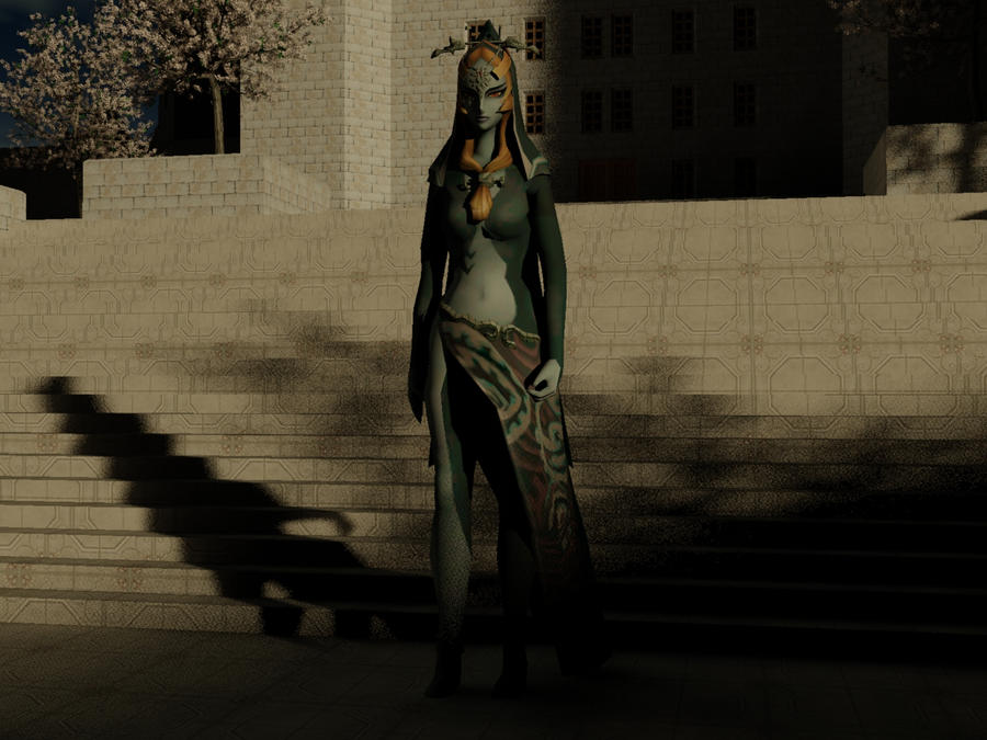 Midna outside Hyrule