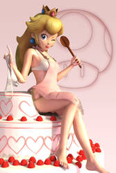 Peach Cake Pinup by DarklordIIID