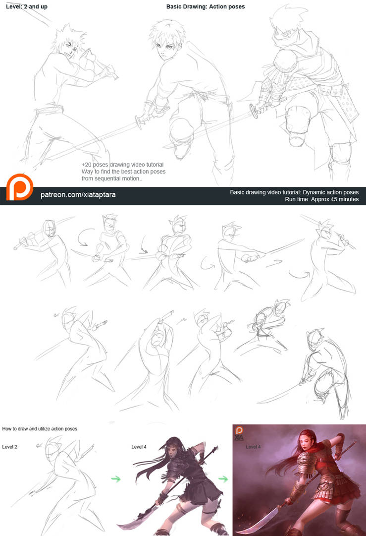 How to Draw ANIME POSES 2 (Anatomy) Tutorial - Step by Step (SWORD