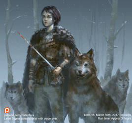 Arya Stark and Nymeria by XiaTaptara
