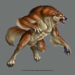 Redhead Werewolf commission