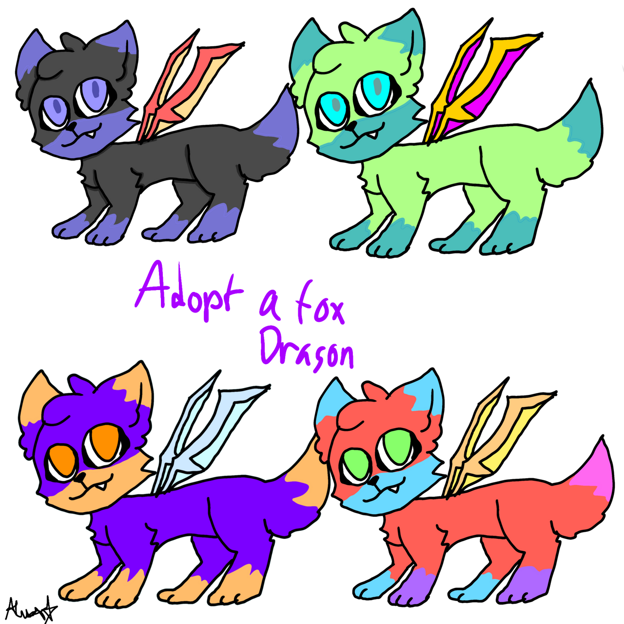 Fox Dragon Deviantart Adopt a fox dragon! by Sproulex on DeviantArt