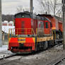 red diesel locomotive