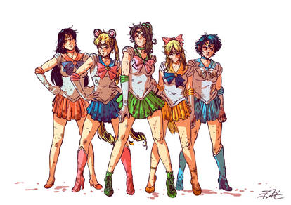 Battle Damaged Sailor Warriors - Sailor Moon