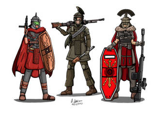 Ancient Roman Soldiers with Modern Equipments