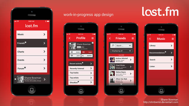 Last.fm app design W.I.P