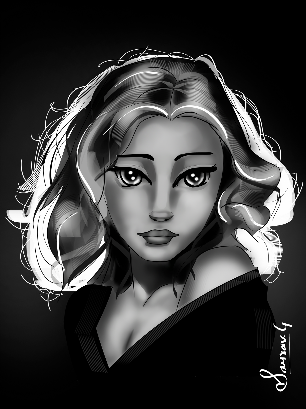 Grayscale Art by iSauravG on DeviantArt