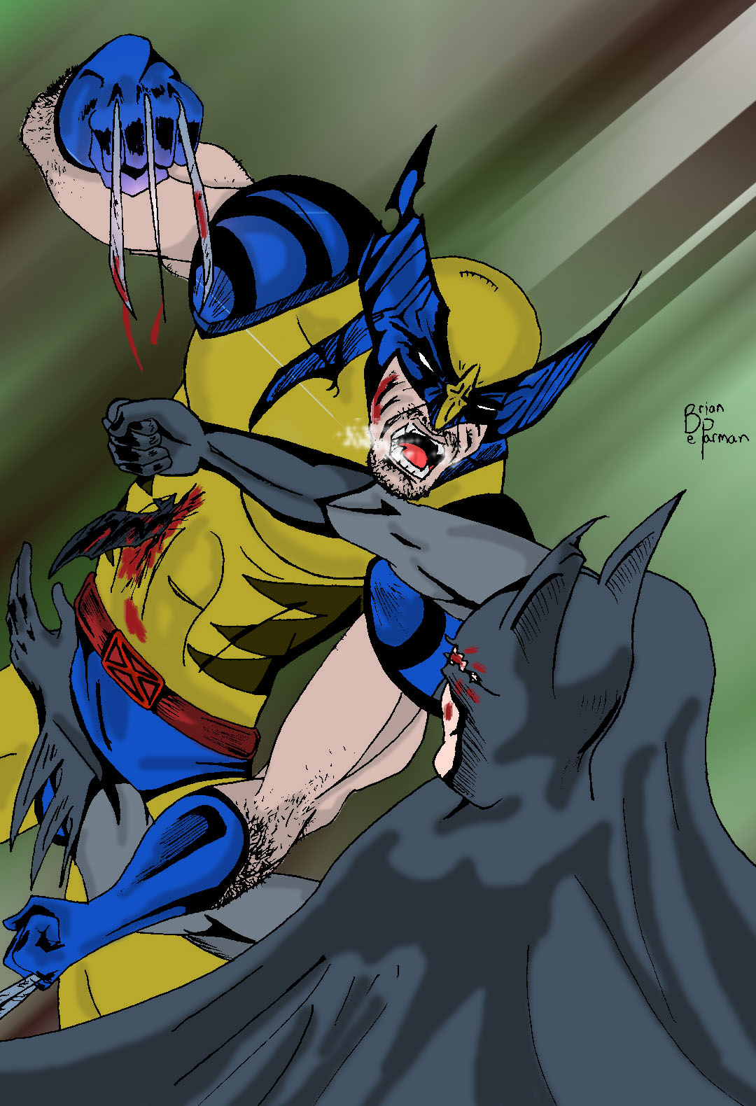 Wolverine Vs. Batman colored