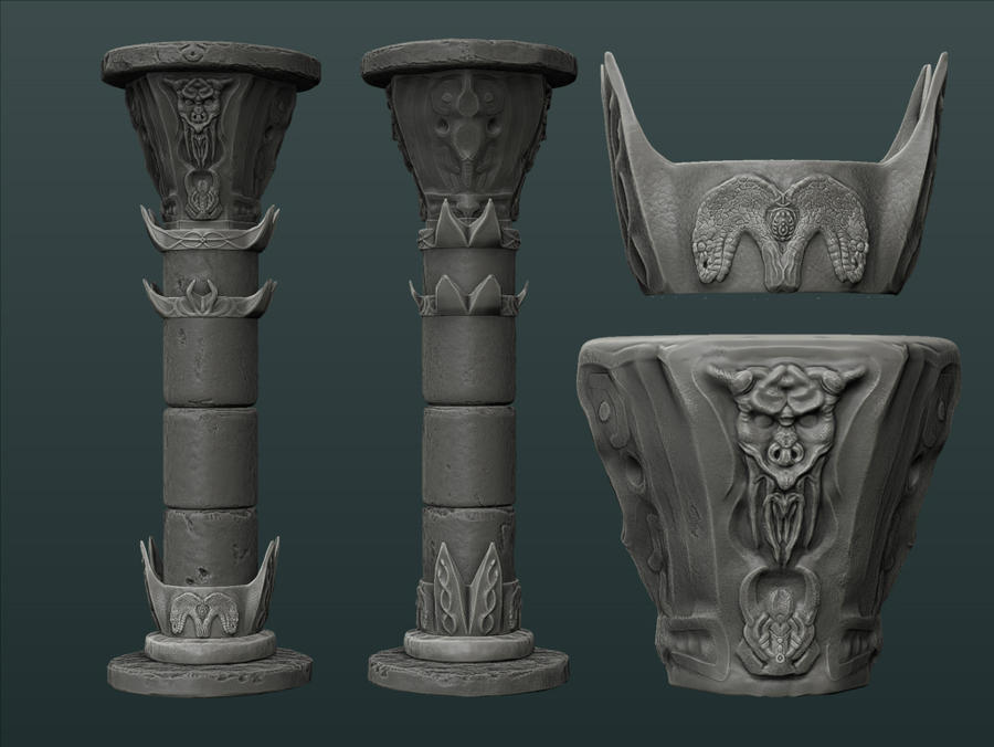 Columnar Deviantart Barbarian column highpoly by Redecorator on DeviantArt