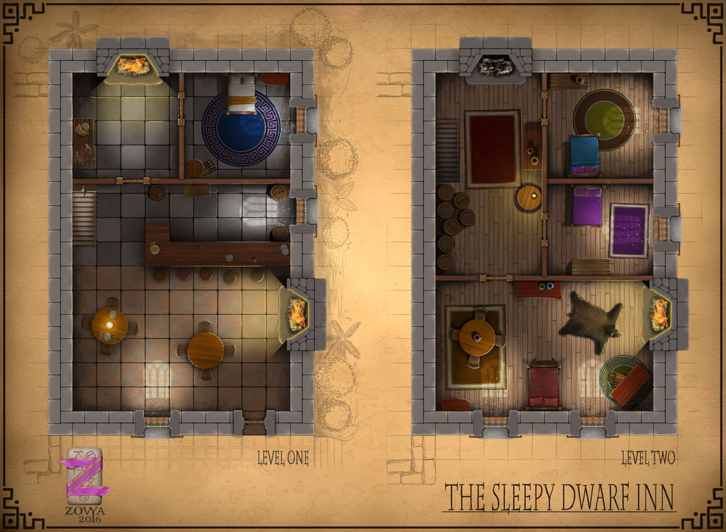 RPG Map - The Sleepy Dwarf Inn by Zovya on DeviantArt