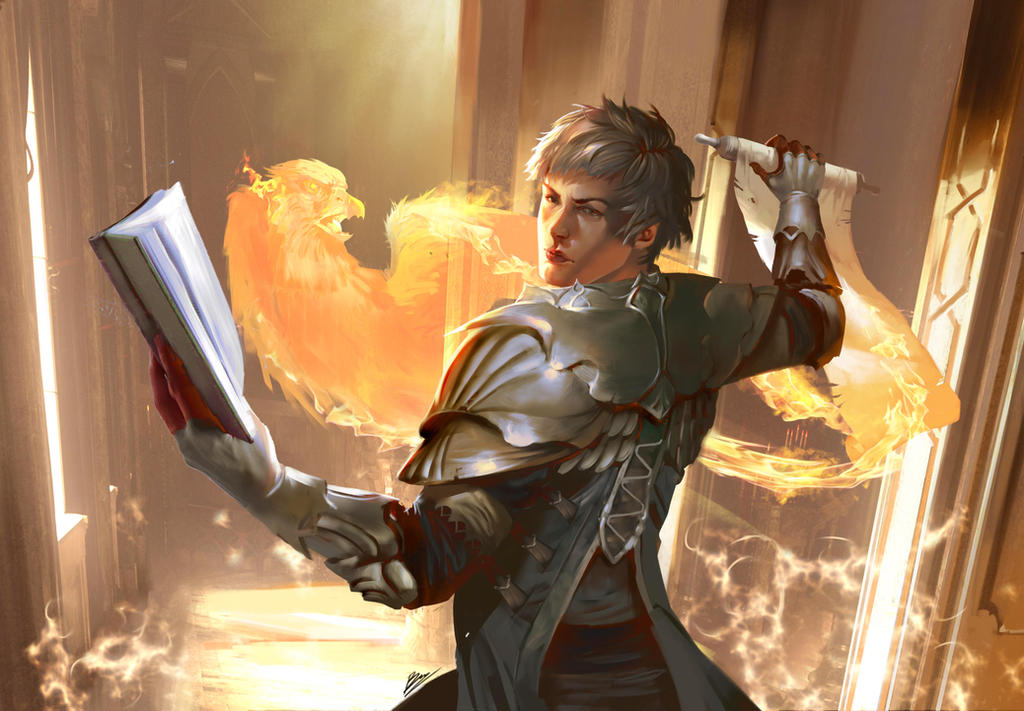 comm: ARENA THE CONTEST_fire scroll mage by BramastaAji on DeviantArt