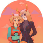 Nyotaliastuck Halloween by sister-Annabel