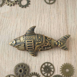 Steampunk Shark Pin