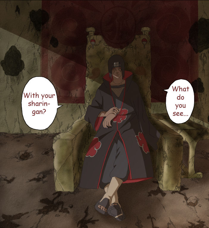 Itachi on his Throne by 3spn4life on DeviantArt