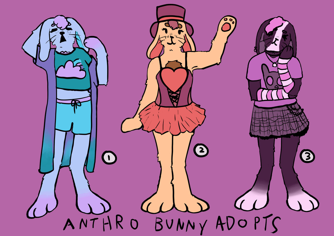Anthro bunny adoptables by b3ansoup on DeviantArt