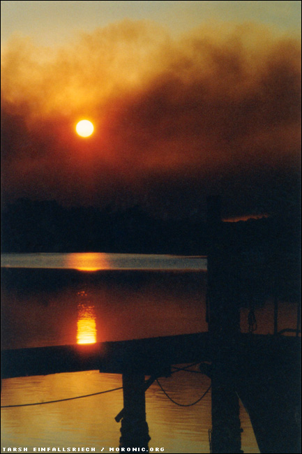 sunset during a bush fire