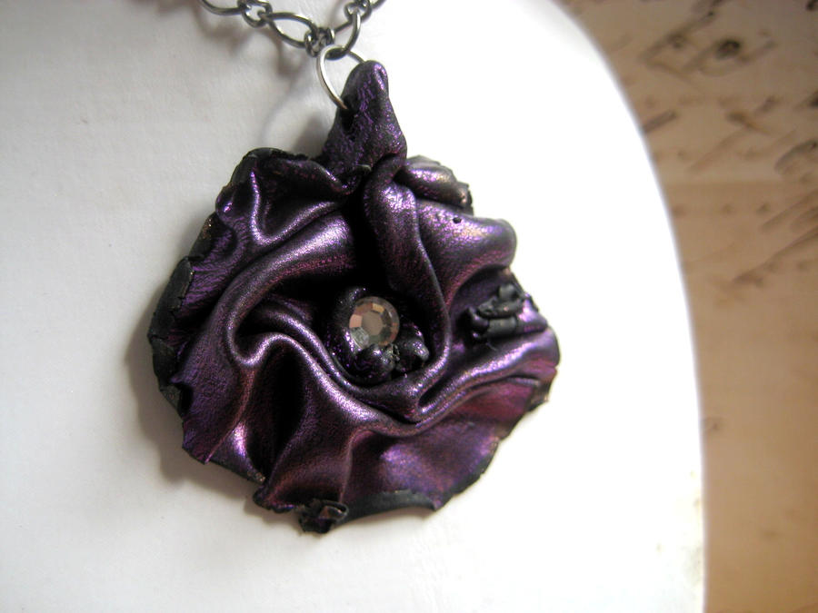 Purple Scrunch Polymer Clay Pendant