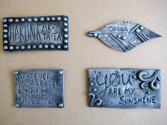 Faux metal polymer clay quote magnets