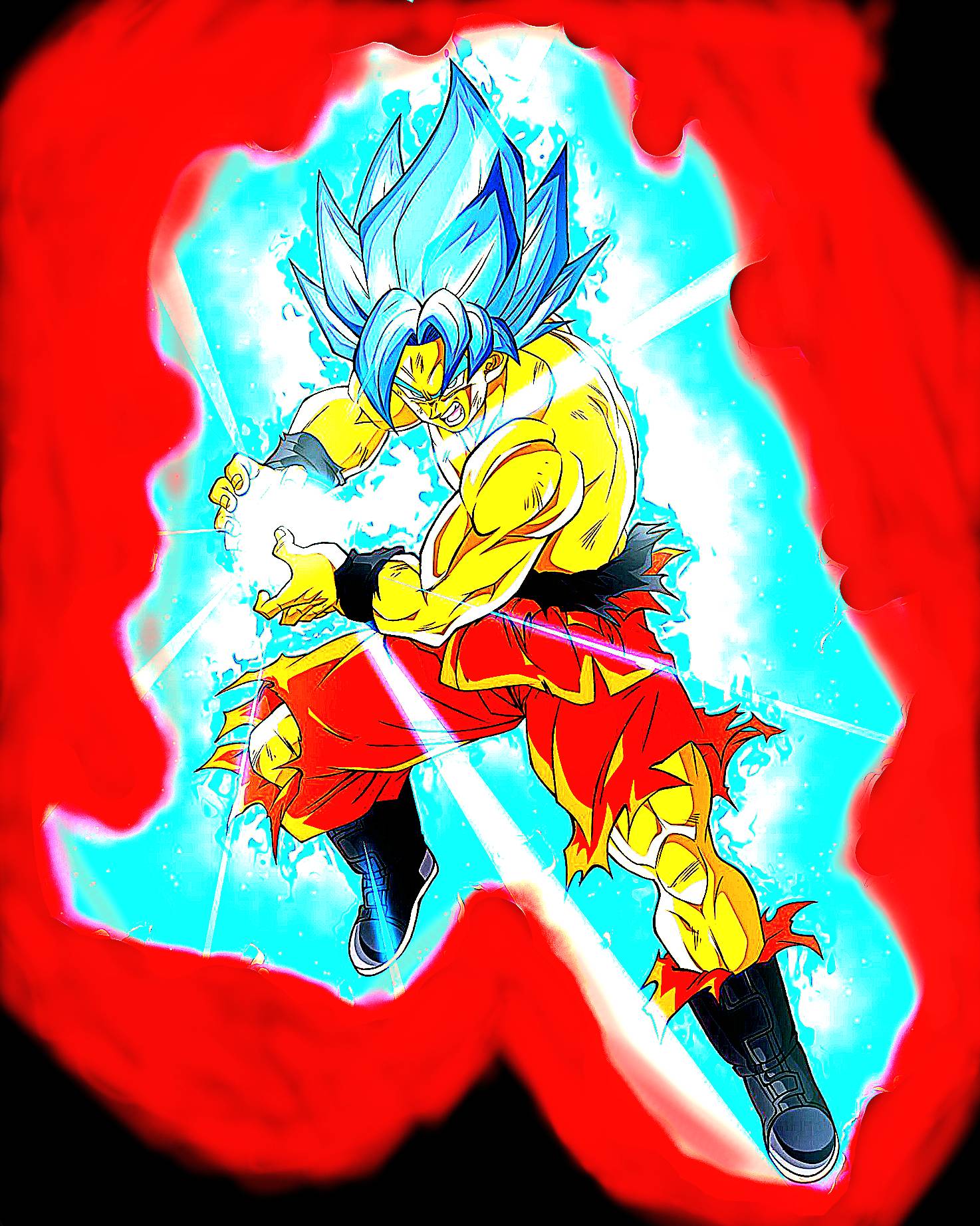 Goku super saiyan Blue kaioken by BardockSonic on DeviantArt