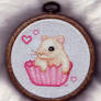 Hampster Cupcake Cross Stitch