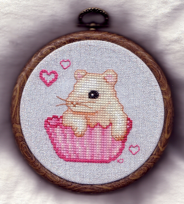 Hampster Cupcake Cross Stitch