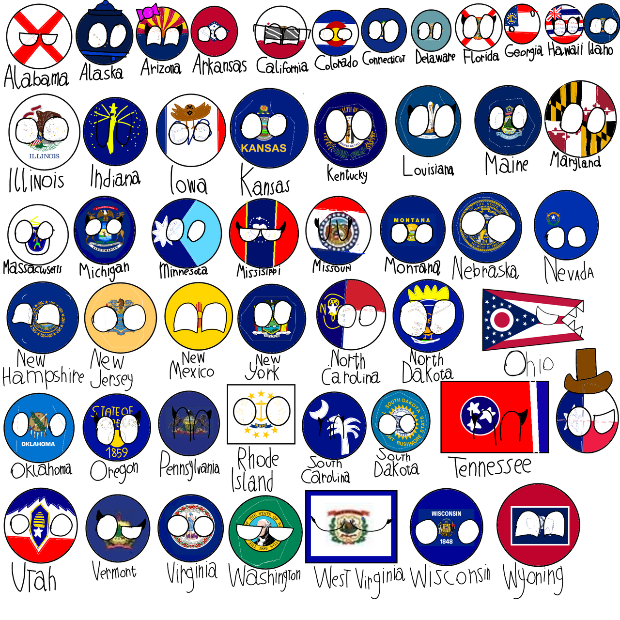 Stateballs Language Countryballs - USA states by errrrorooror9382831 on DeviantArt