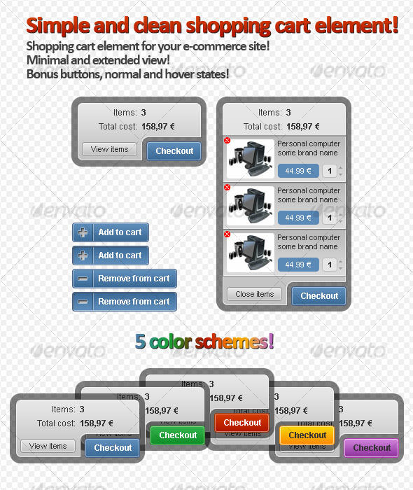 Add/remove Cart Items Design Shopping cart element design by Smirnoff40 on DeviantArt