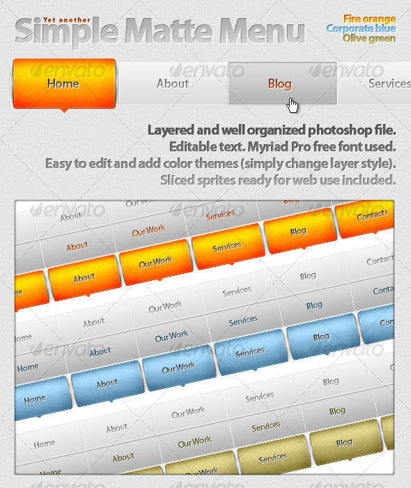 Matte Menu Simple matte menu by Smirnoff40 on DeviantArt