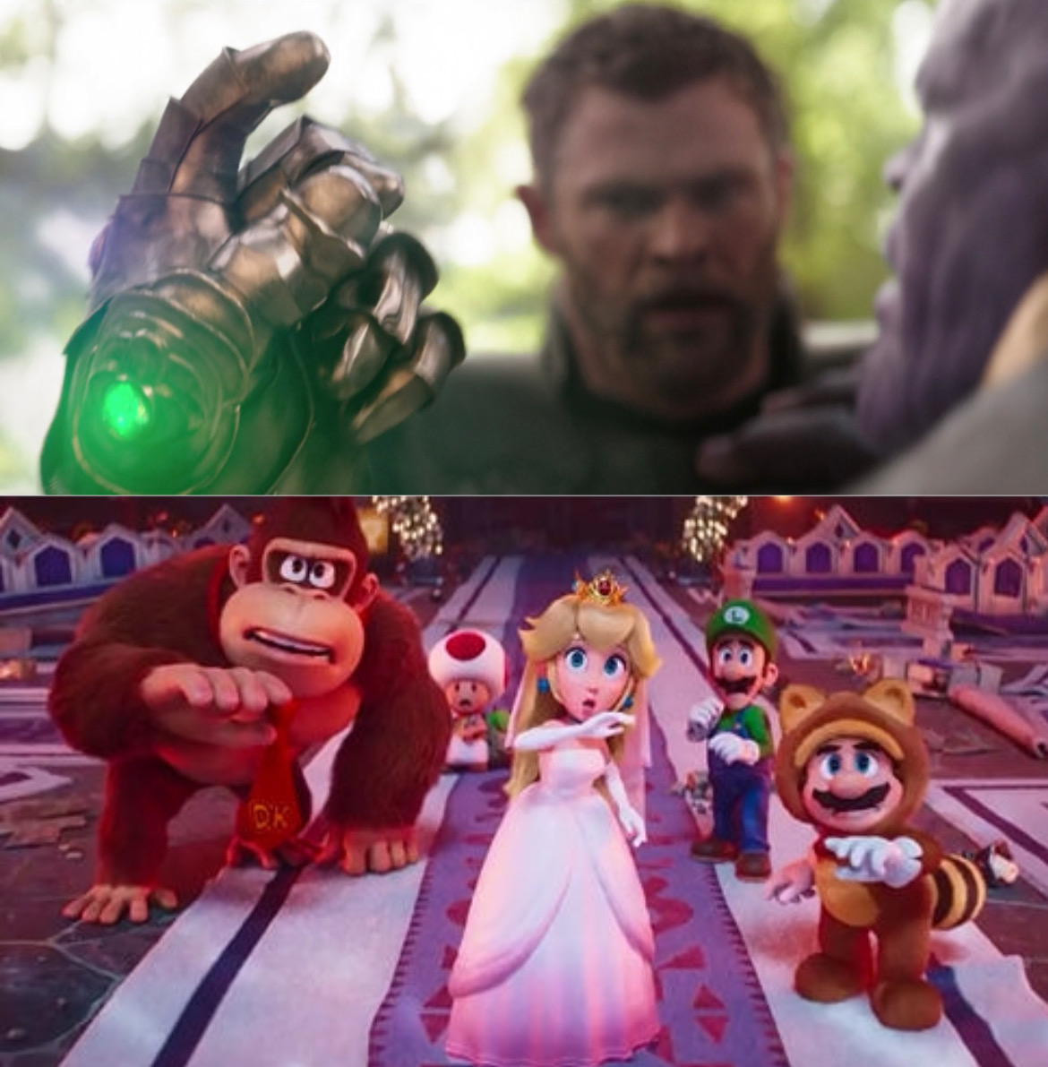 Tanooki Mario and Co. stunned at Thanos Snap by Disneyfan3000 on DeviantArt