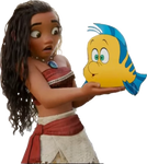 Moana holding Flounder PNG by Disneyfan3000