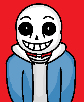 Crappy Sans MS Paint Drawing With a Red Background