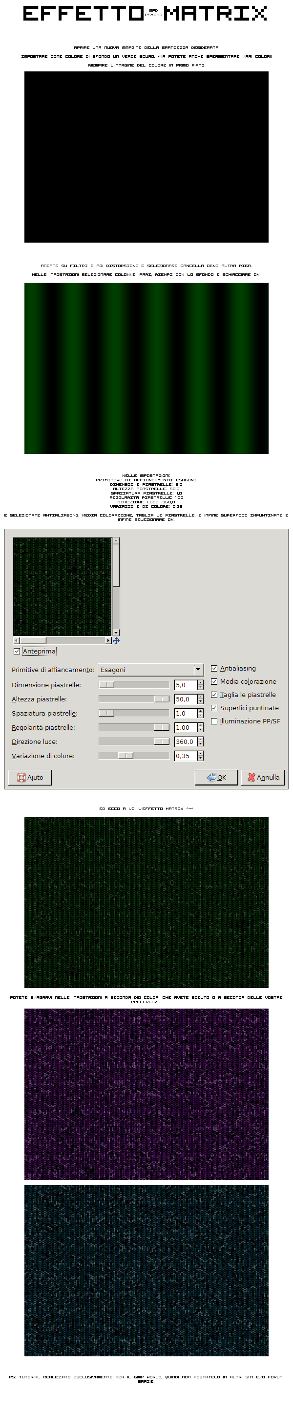 GIMP TUTORIAL EFFETTO MATRIX