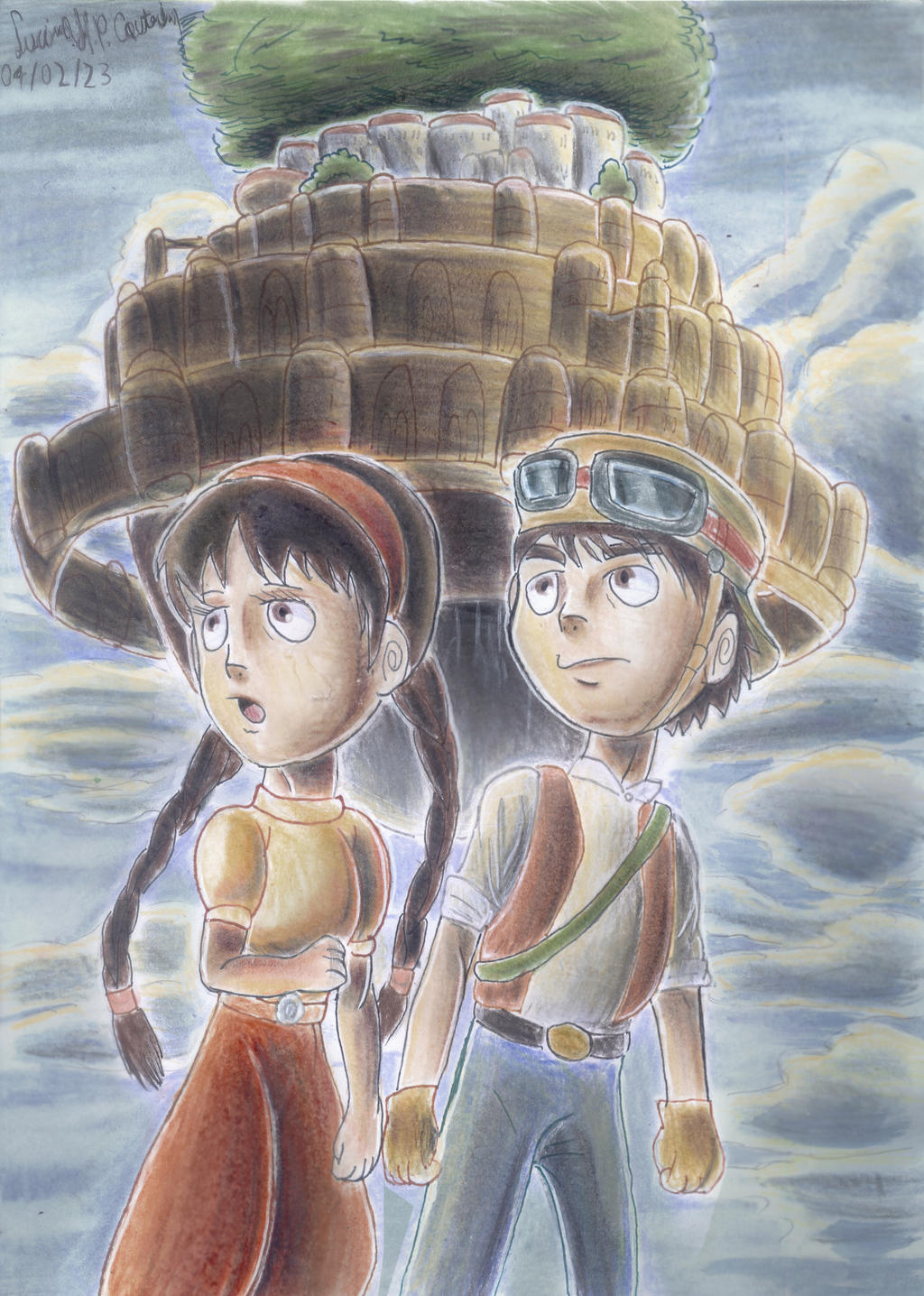 Sheeta and Pazu (Studio Ghibli) - Fanart by luciano6254 on DeviantArt