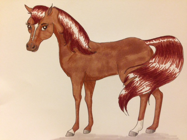 Experimenting with cartoon equines.