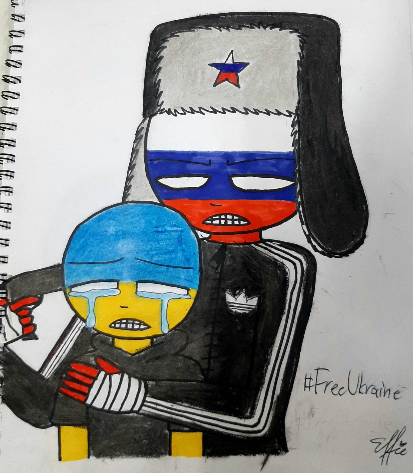 How to draw Countryhumans Russia 