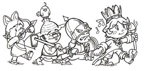 Little King Story lineart