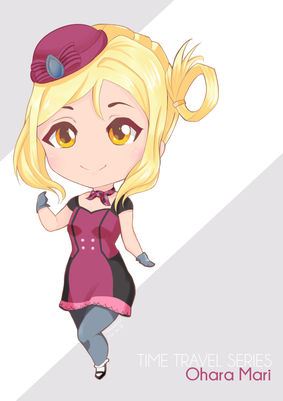 Aquors - Ohara Mari (Time Travel) Chibi by tamaneko-i-b