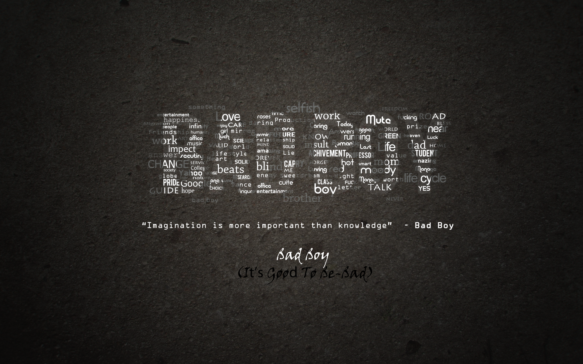 typography text art bad boy by