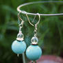 Handmade Blue Raspberry Jade and Metal Earrings