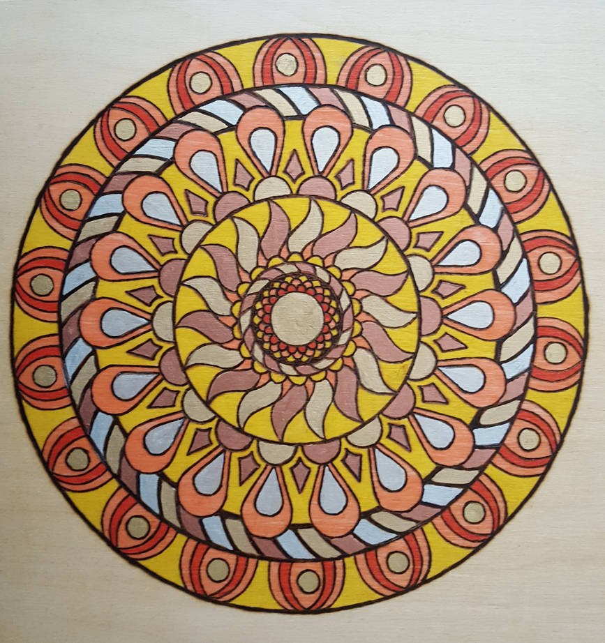 Simple Pyrography Mandala Pyrography Mandala with Color1 by dppratt on DeviantArt