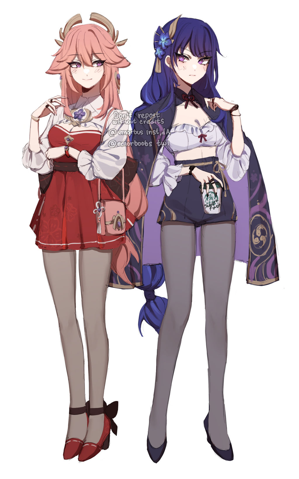 yae miko x shogun raiden modern au by emorbus on DeviantArt