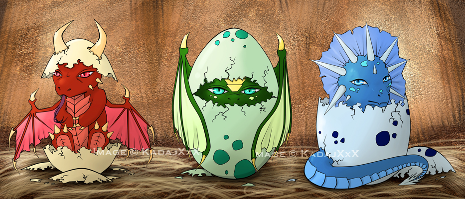 Chibi OC - Baby Dragons and Hatching