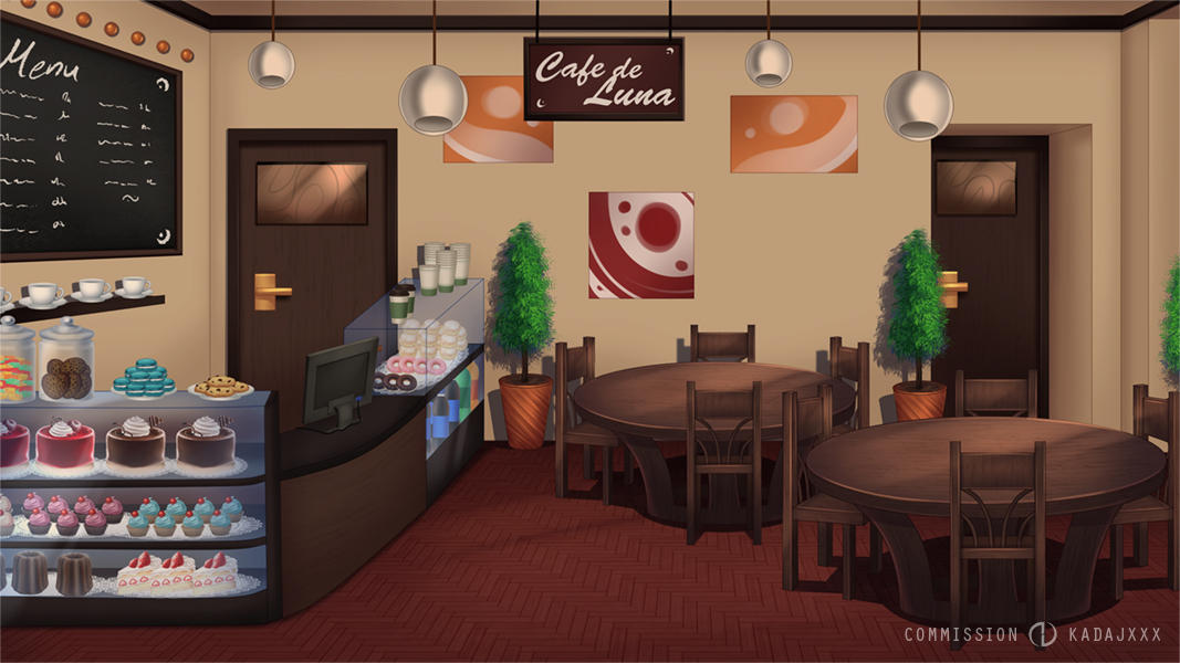 Cafe Blue Deviantart Commission BG: Cafe by AvareonArt on DeviantArt