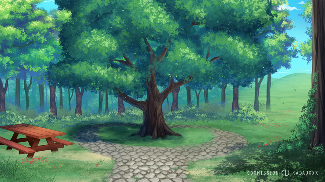 Commission BG: Park by AvareonArt on DeviantArt
